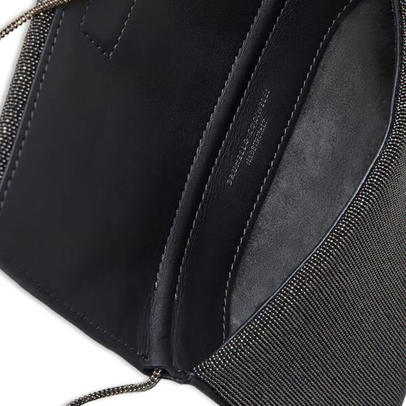 Brunello Cucinelli Monili Crossbody City Bag Gunmetal Clutch Precious New $3895 - Picture 7 of 10